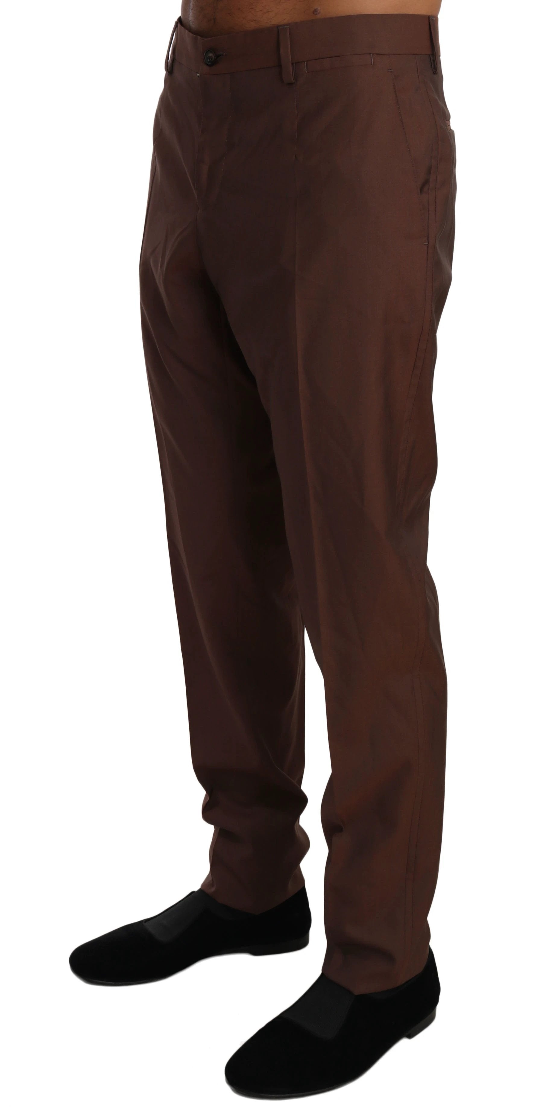 Dolce & Gabbana Brown Wool Silk Formal Trousers Pants by Dolce & Gabbana