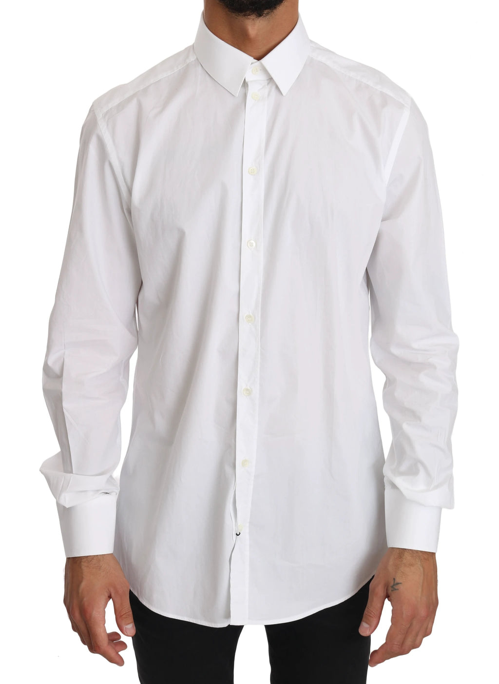 Dolce & Gabbana White Cotton GOLD Dress Shirt by Dolce & Gabbana