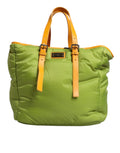 Dolce & Gabbana Green Nylon Padded Logo Plaque Tote Crossbody Bag by Dolce & Gabbana
