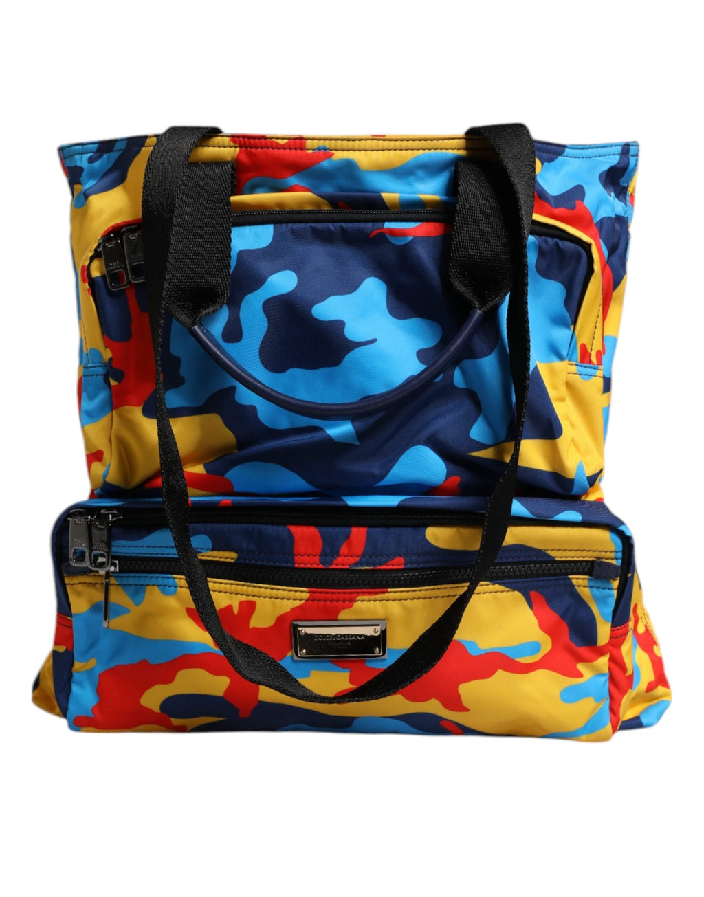 Dolce & Gabbana Multicolor Camouflage Nylon Shopping Tote Bag by Dolce & Gabbana