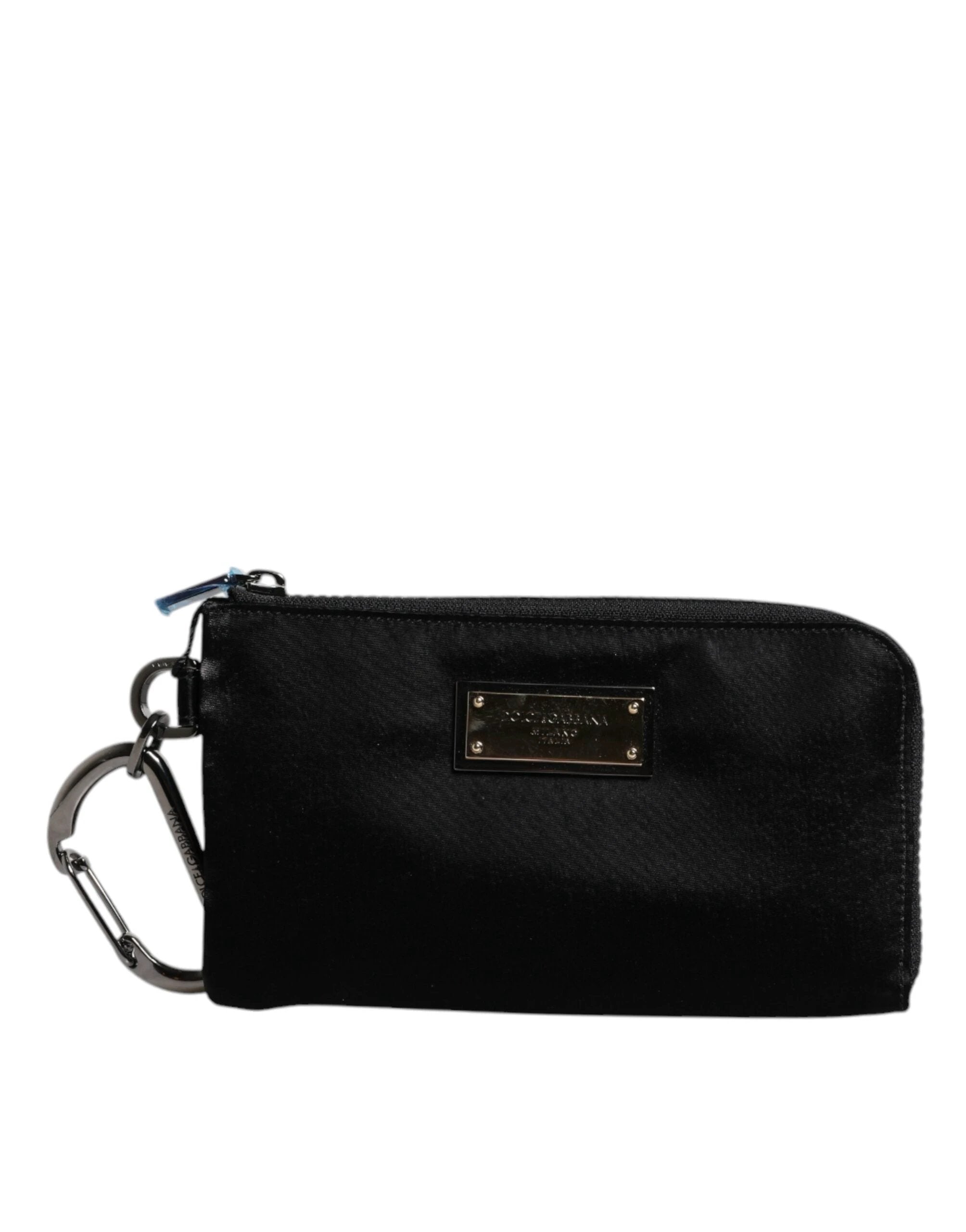 Dolce & Gabbana Black Nylon Logo Plaque Keyring Pouch Clutch Bag by Dolce & Gabbana