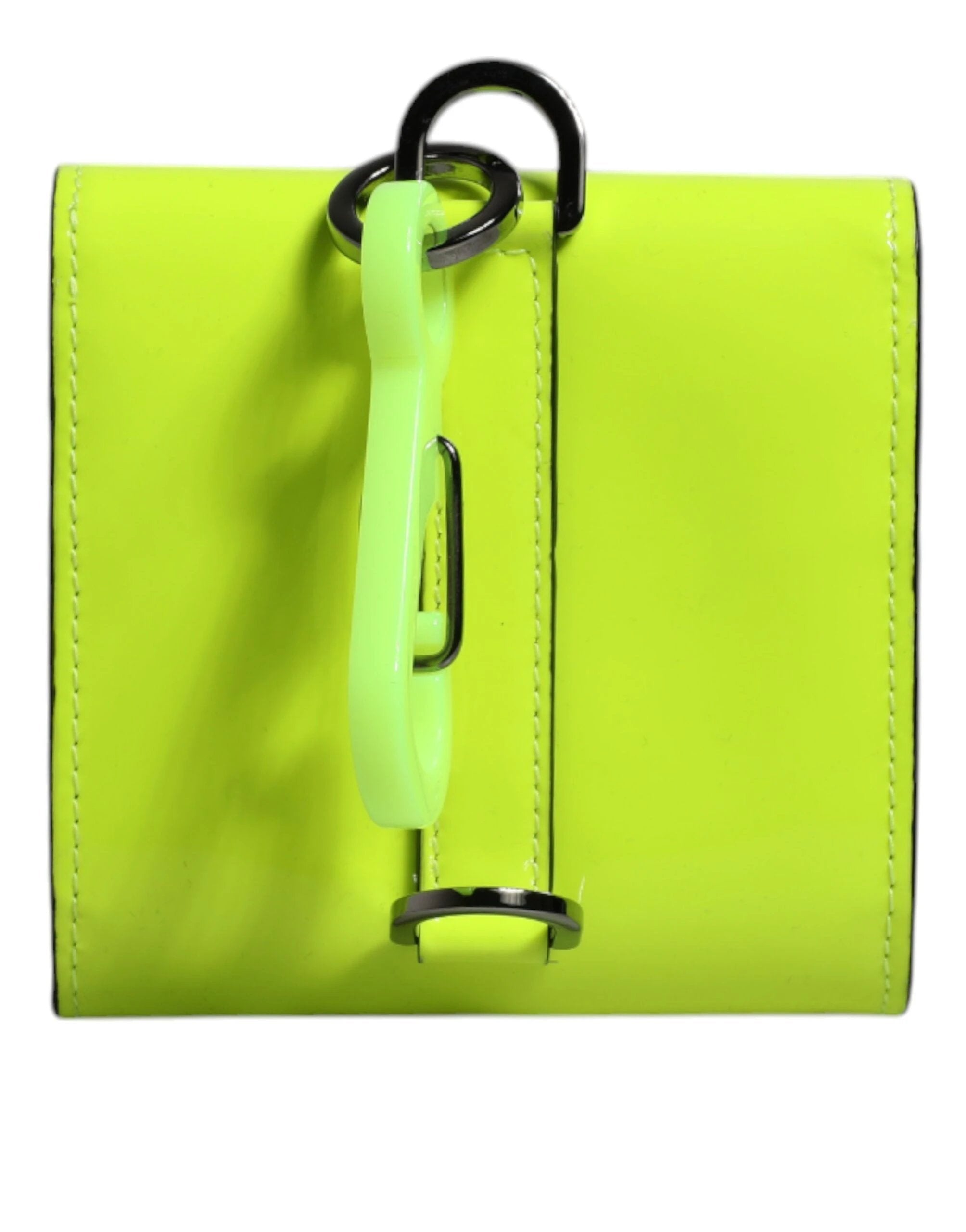 Dolce & Gabbana Yellow Green Bifold DG Logo Neck Strap Cardholder Wallet by Dolce & Gabbana
