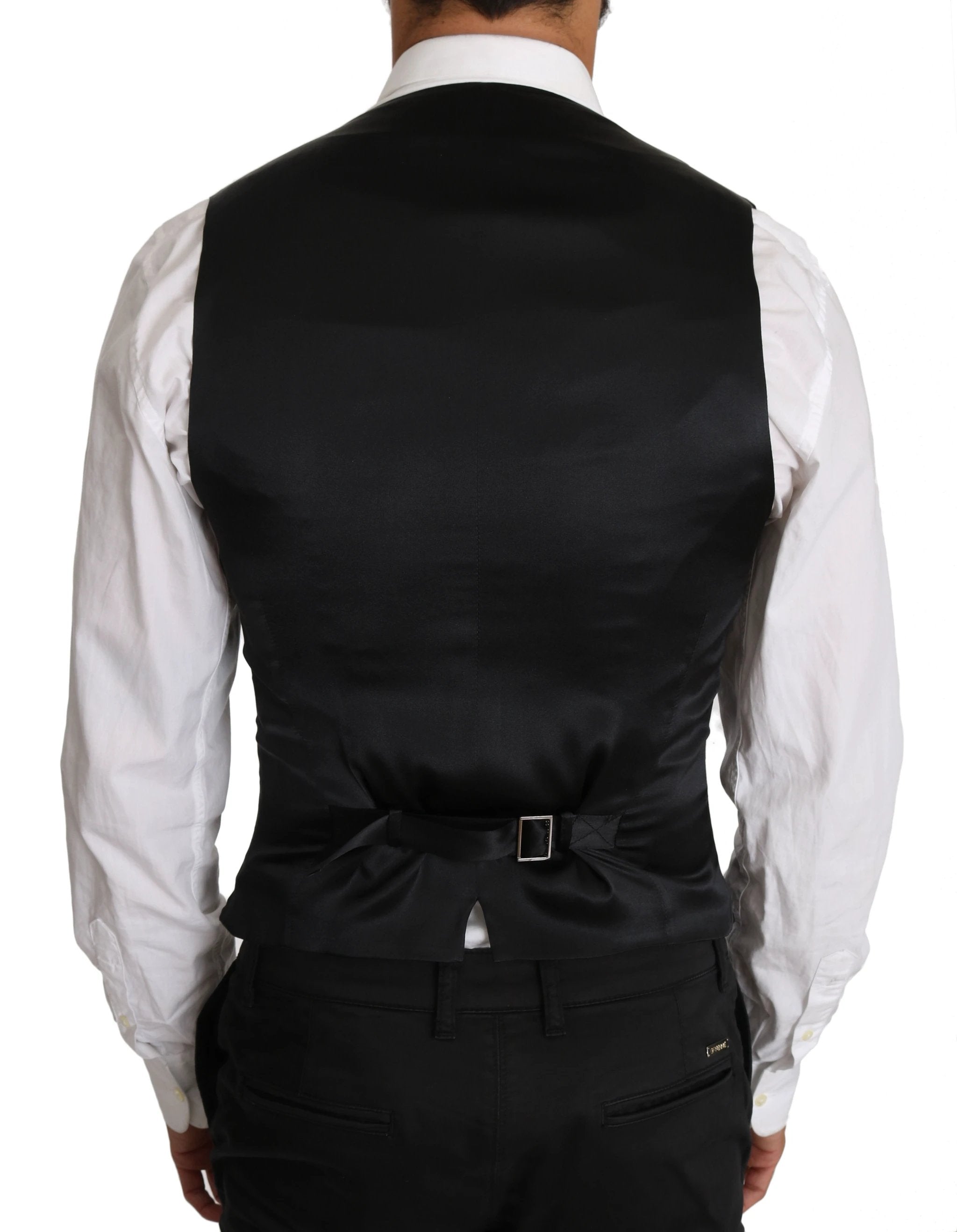Dolce & Gabbana Gray Wool Double Breasted Waistcoat Vest by Dolce & Gabbana