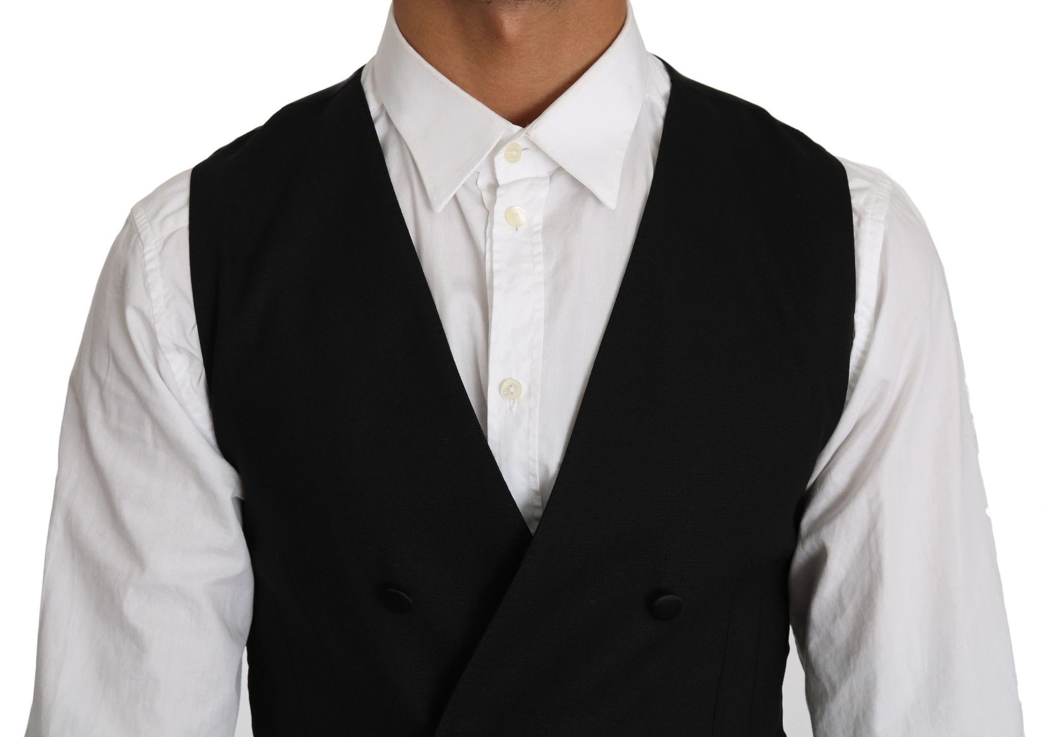 Dolce & Gabbana Gray Wool Double Breasted Waistcoat Vest by Dolce & Gabbana