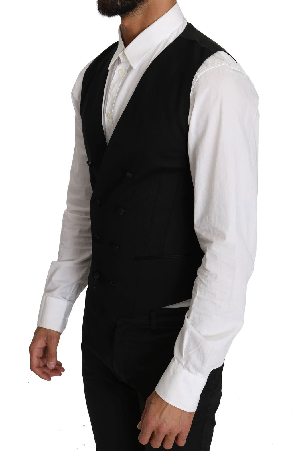 Dolce & Gabbana Gray Wool Double Breasted Waistcoat Vest by Dolce & Gabbana