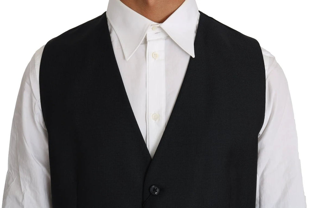 Dolce & Gabbana Gray Wool Silk Waistcoat Vest by Dolce & Gabbana
