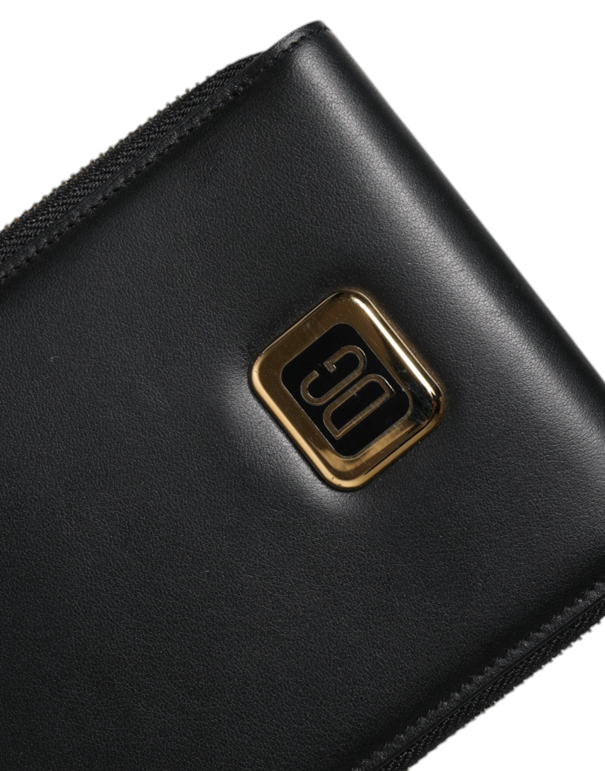 Dolce & Gabbana Black Leather Logo Plaque Neck Strap Card Coin Wallet by Dolce & Gabbana