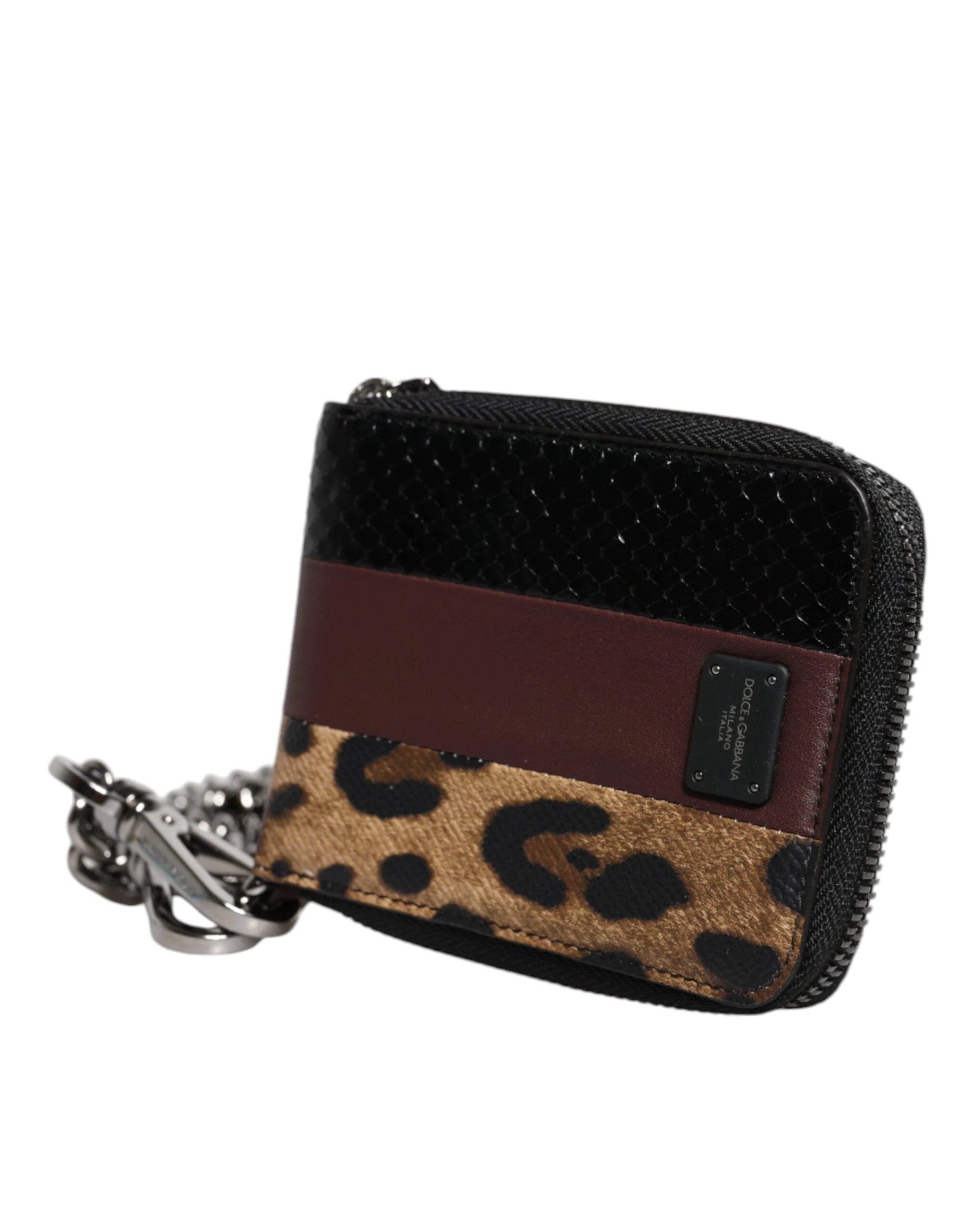 Dolce & Gabbana Multicolor Leopard Leather DG Bifold Card Holder Wallet by Dolce & Gabbana