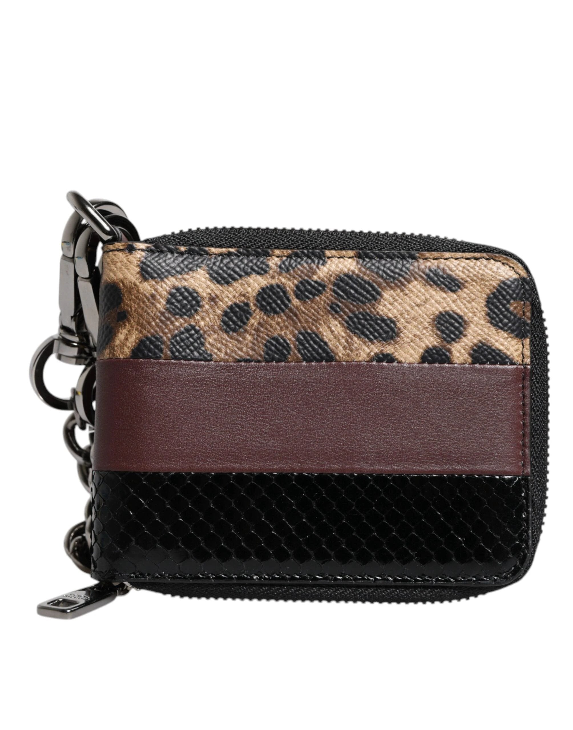 Dolce & Gabbana Multicolor Leopard Leather DG Bifold Card Holder Wallet by Dolce & Gabbana