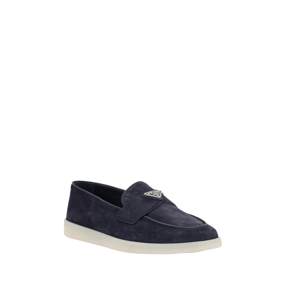 Prada Blue Rubber Slip-On Loafers by Prada