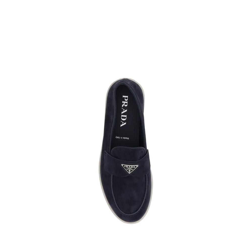 Prada Blue Rubber Slip-On Loafers by Prada