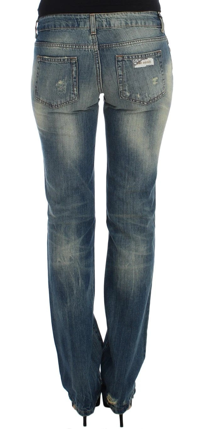 Cavalli Blue Cotton Low Waist Jeans by Cavalli