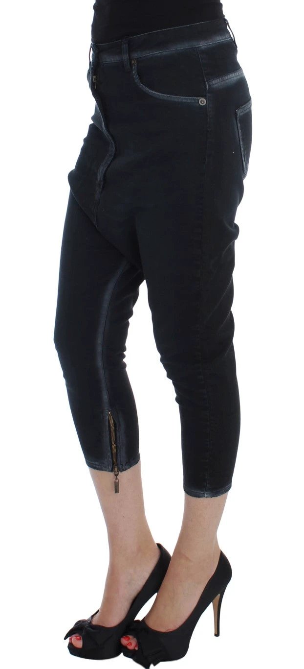 Cavalli Blue Cotton Stretch Baggy Relax Jeans by Cavalli