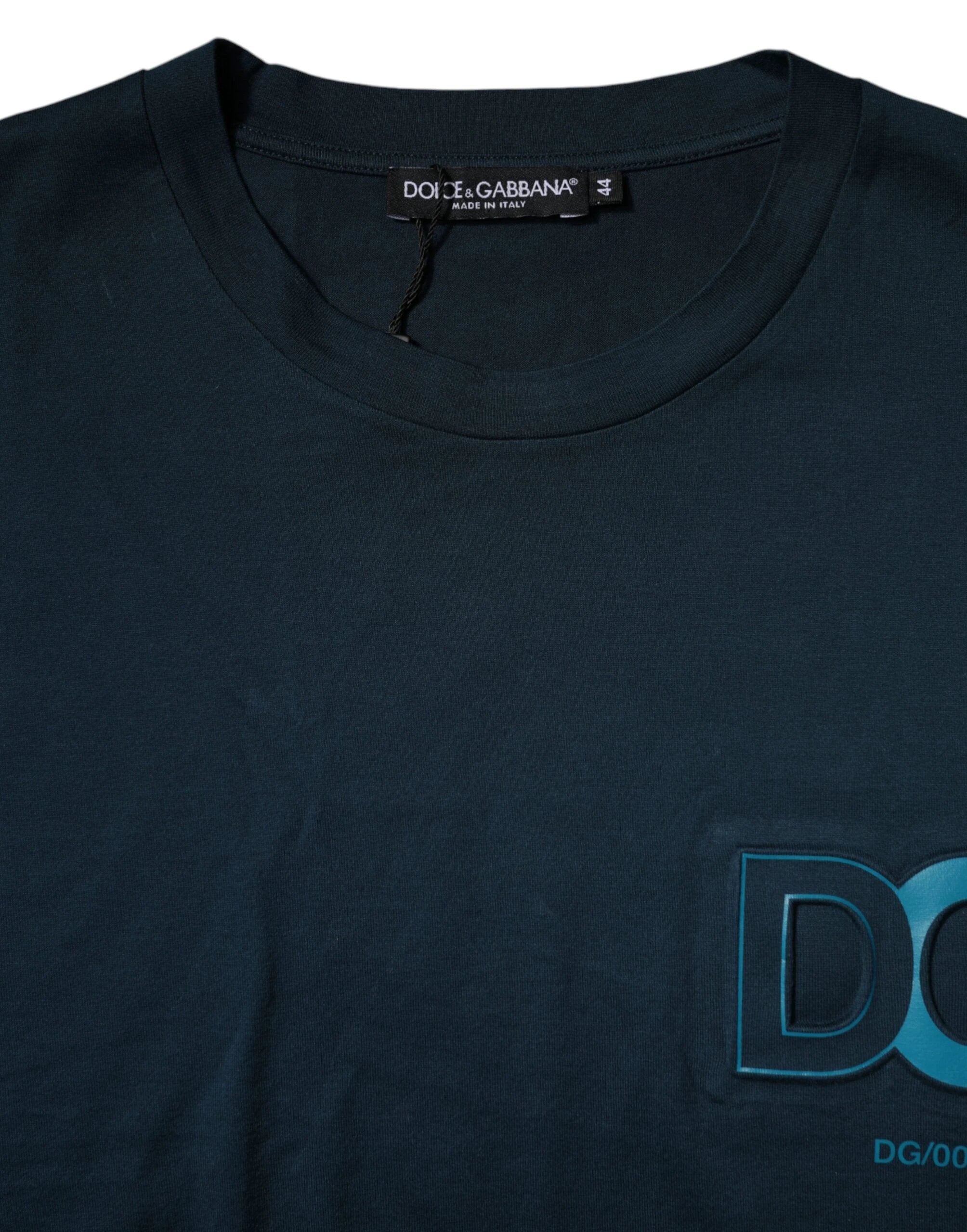 Dolce & Gabbana Blue Logo Crew Neck Short Sleeves T-shirt by Dolce & Gabbana