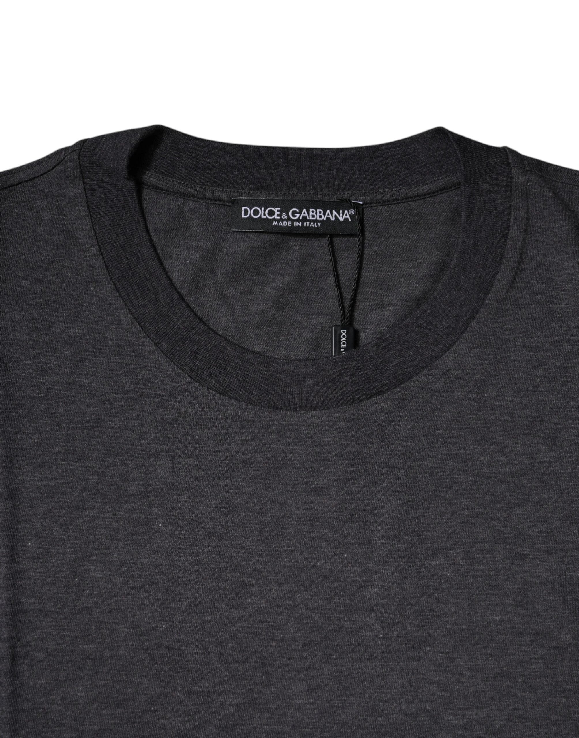 Dolce & Gabbana Dark Gray Crew Neck Short Sleeves T-shirt by Dolce & Gabbana