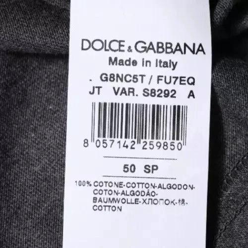 Dolce & Gabbana Dark Gray Crew Neck Short Sleeves T-shirt by Dolce & Gabbana