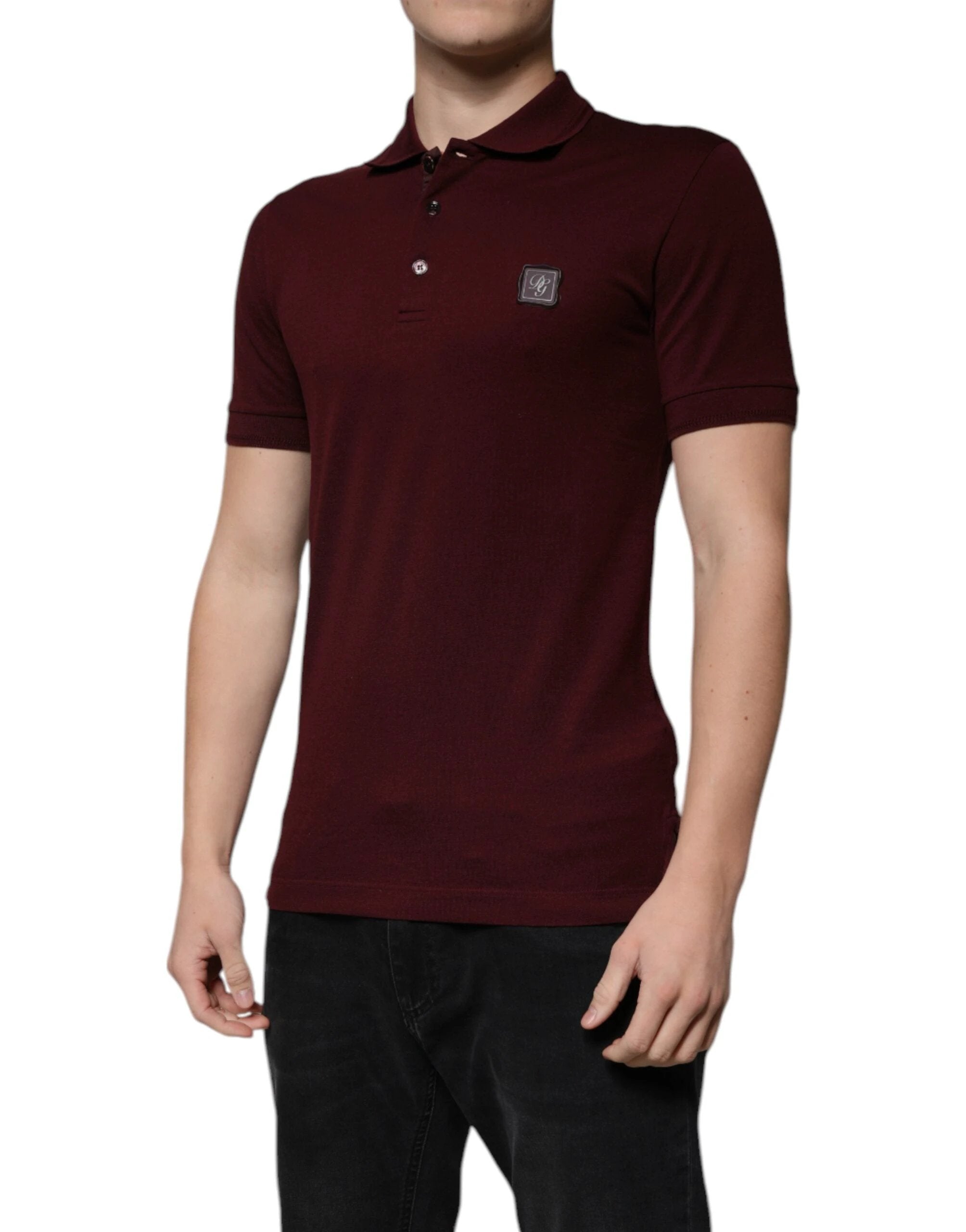Dolce & Gabbana Maroon Collared Short Sleeves Polo T-shirt by Dolce & Gabbana