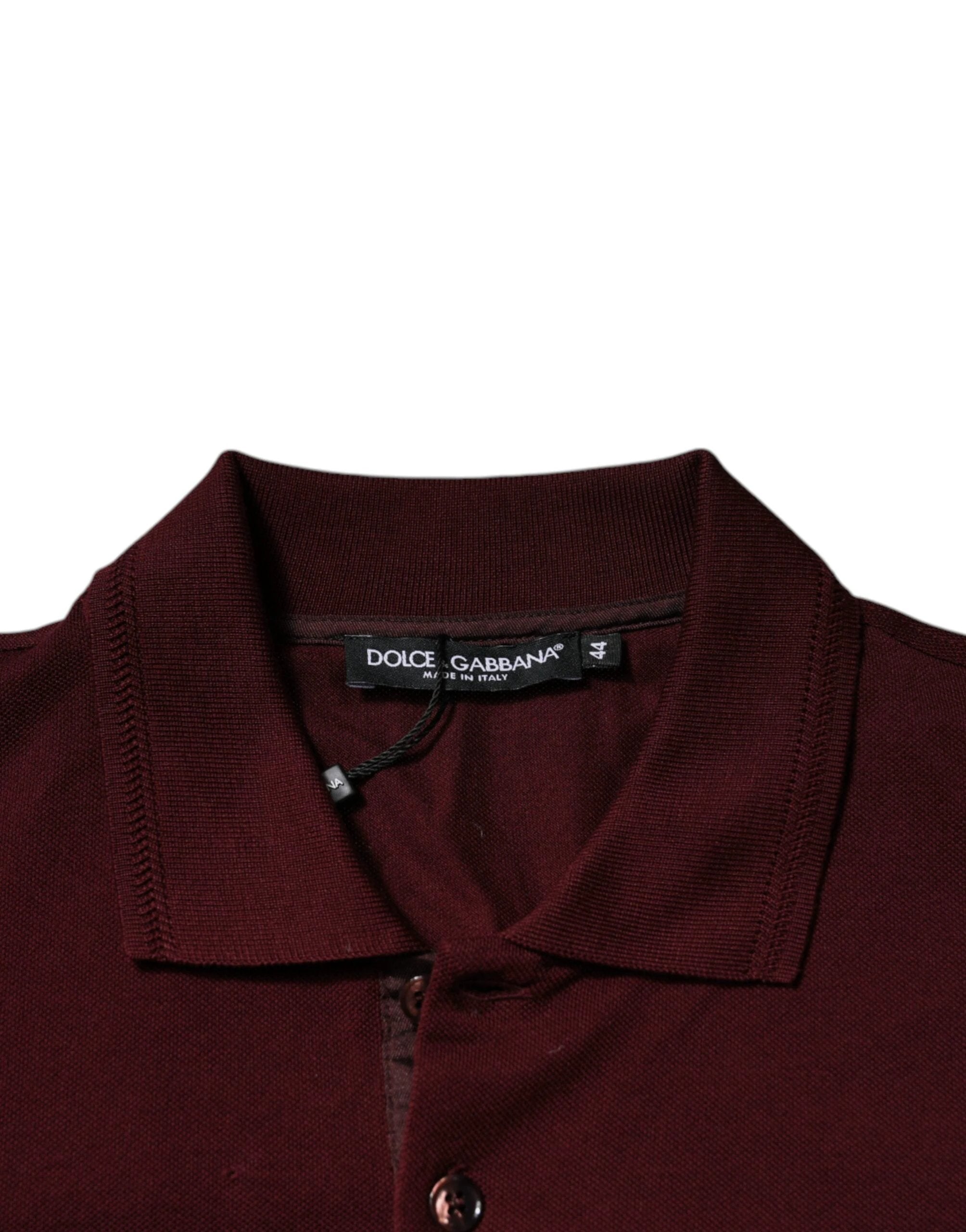 Dolce & Gabbana Maroon Collared Short Sleeves Polo T-shirt by Dolce & Gabbana
