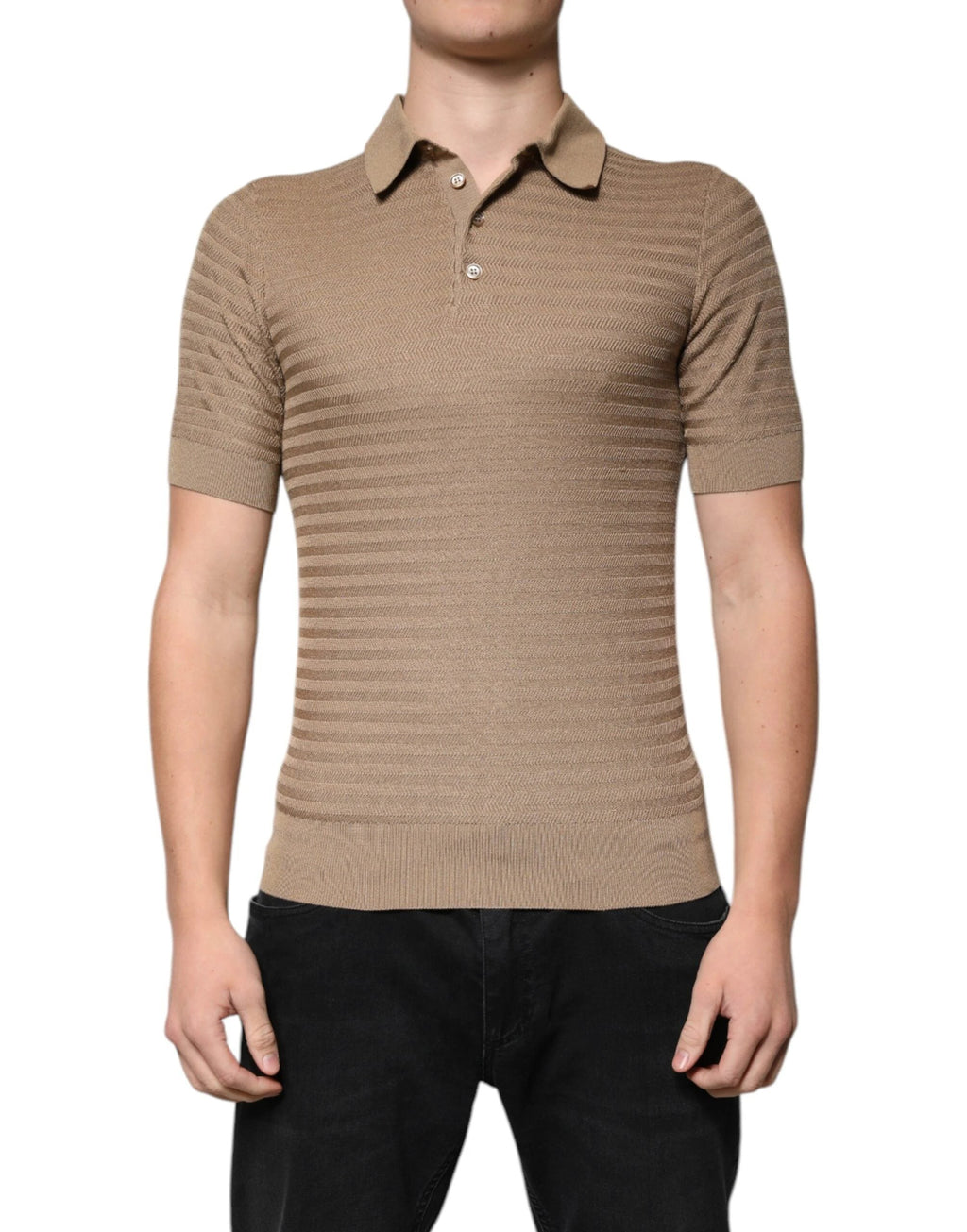 Dolce & Gabbana Brown Collared Short Sleeves Polo T-shirt by Dolce & Gabbana