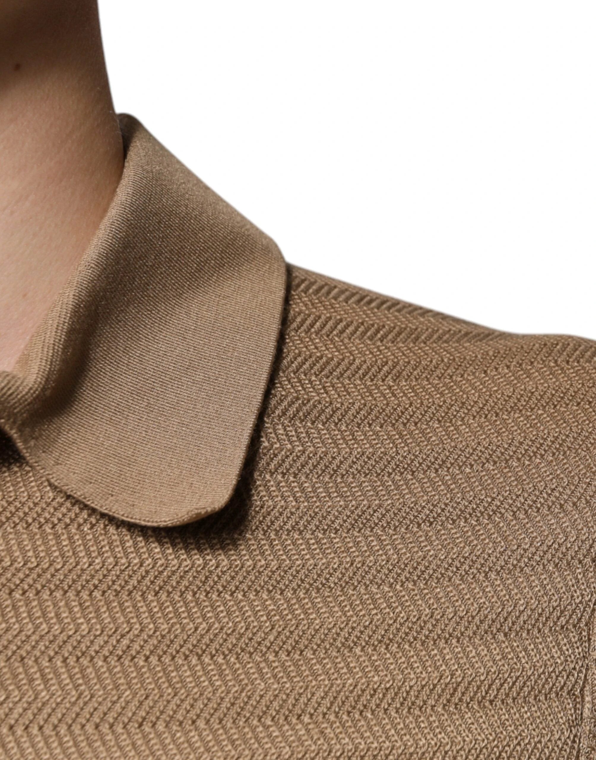 Dolce & Gabbana Brown Collared Short Sleeves Polo T-shirt by Dolce & Gabbana