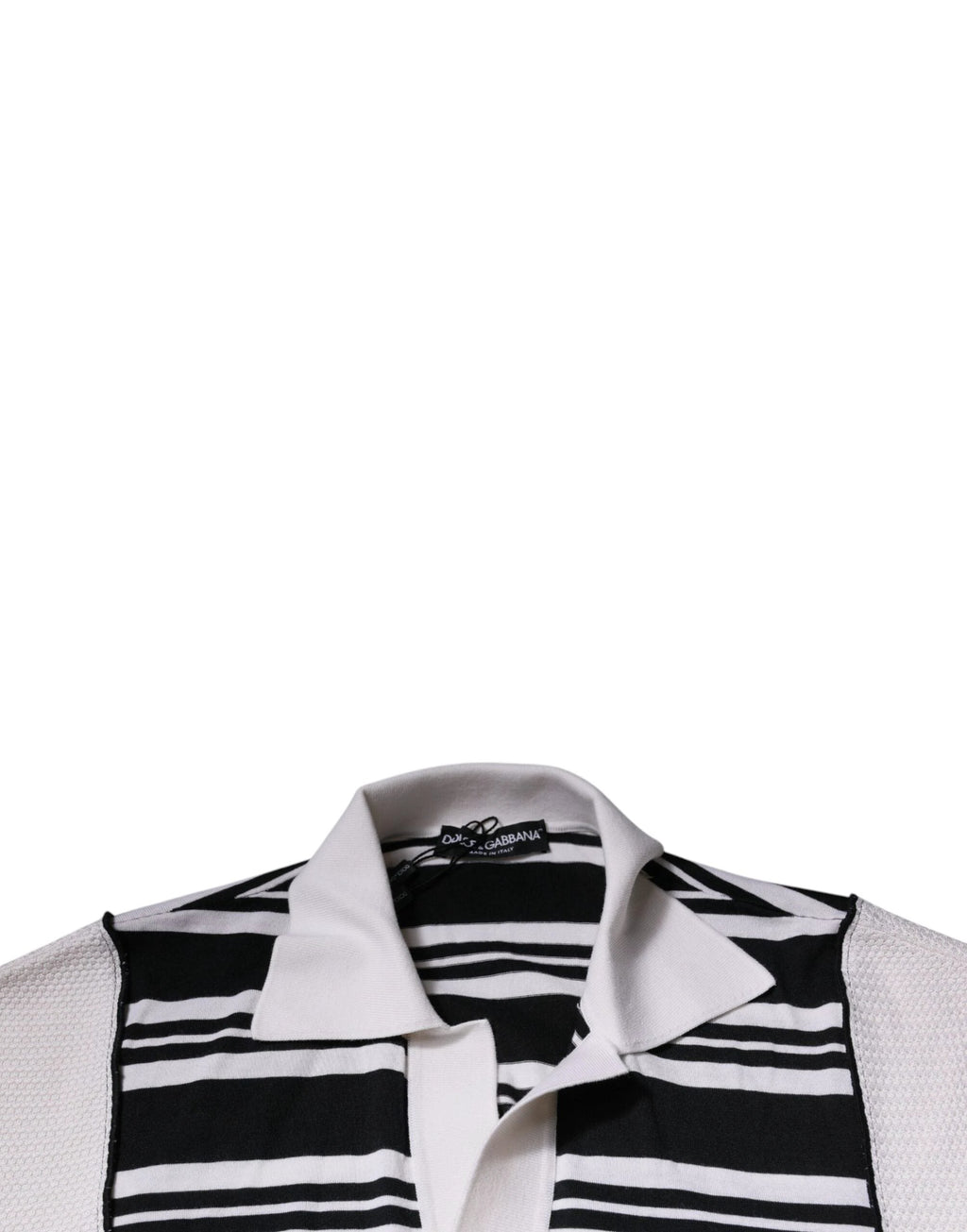 Dolce & Gabbana Black White Stripes Collared Polo T-shirt by Dolce & Gabbana
