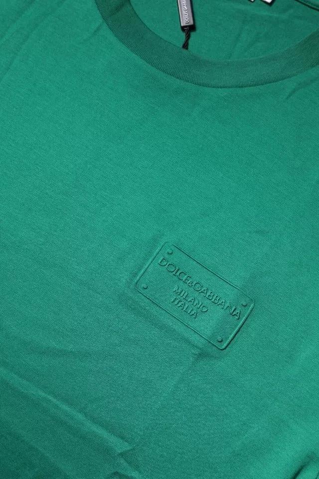Dolce & Gabbana Green Logo Crew Neck Short Sleeves T-shirt by Dolce & Gabbana