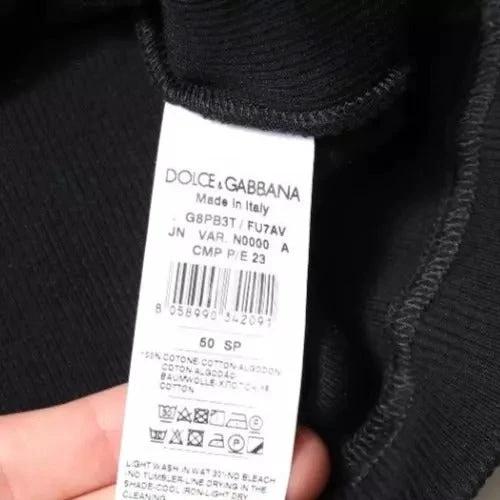 Dolce & Gabbana Black Cotton Sleeveless Round Neck Tank T-shirt by Dolce & Gabbana