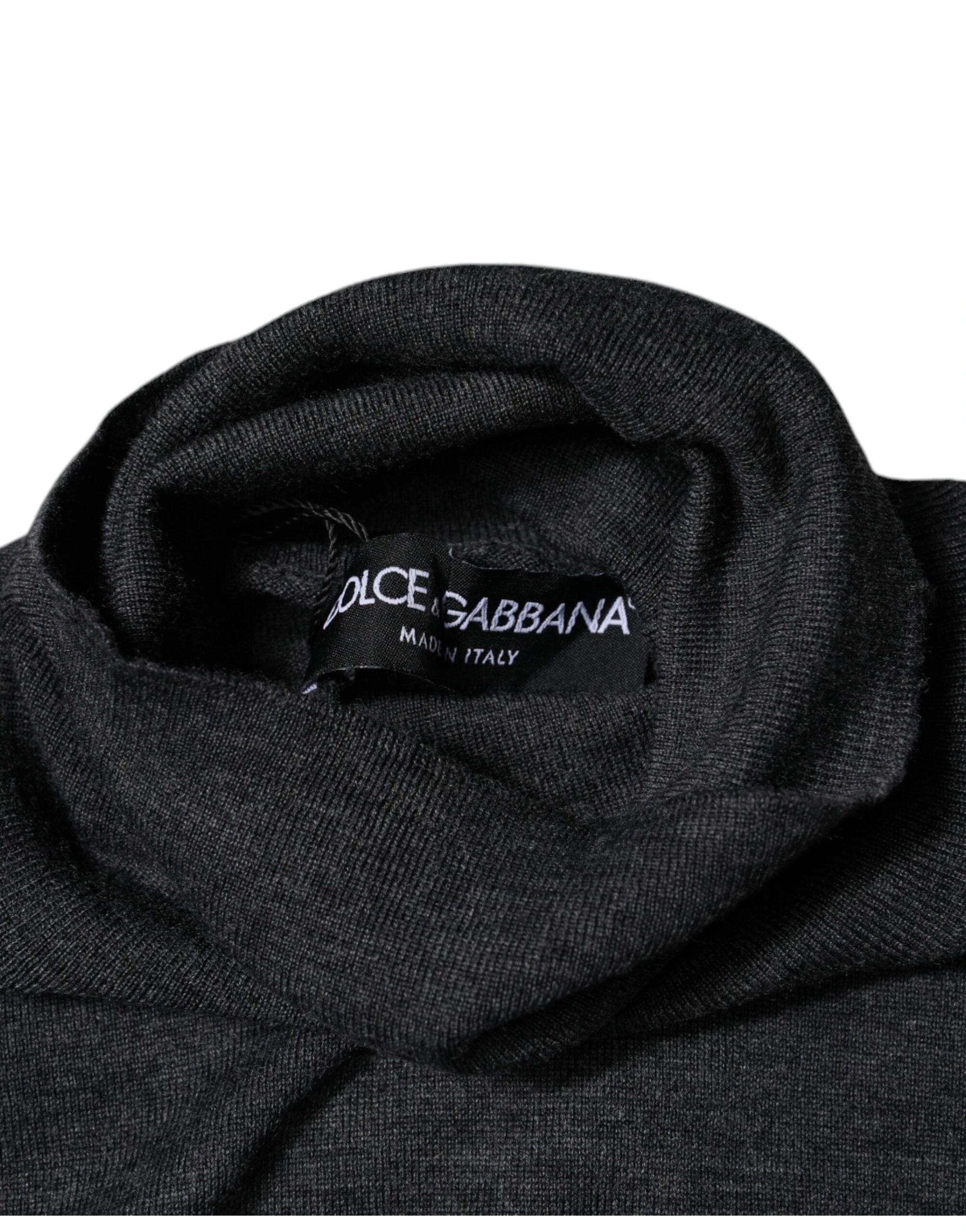 Dolce & Gabbana Gray Wool Knit Turtleneck Pullover Sweater by Dolce & Gabbana