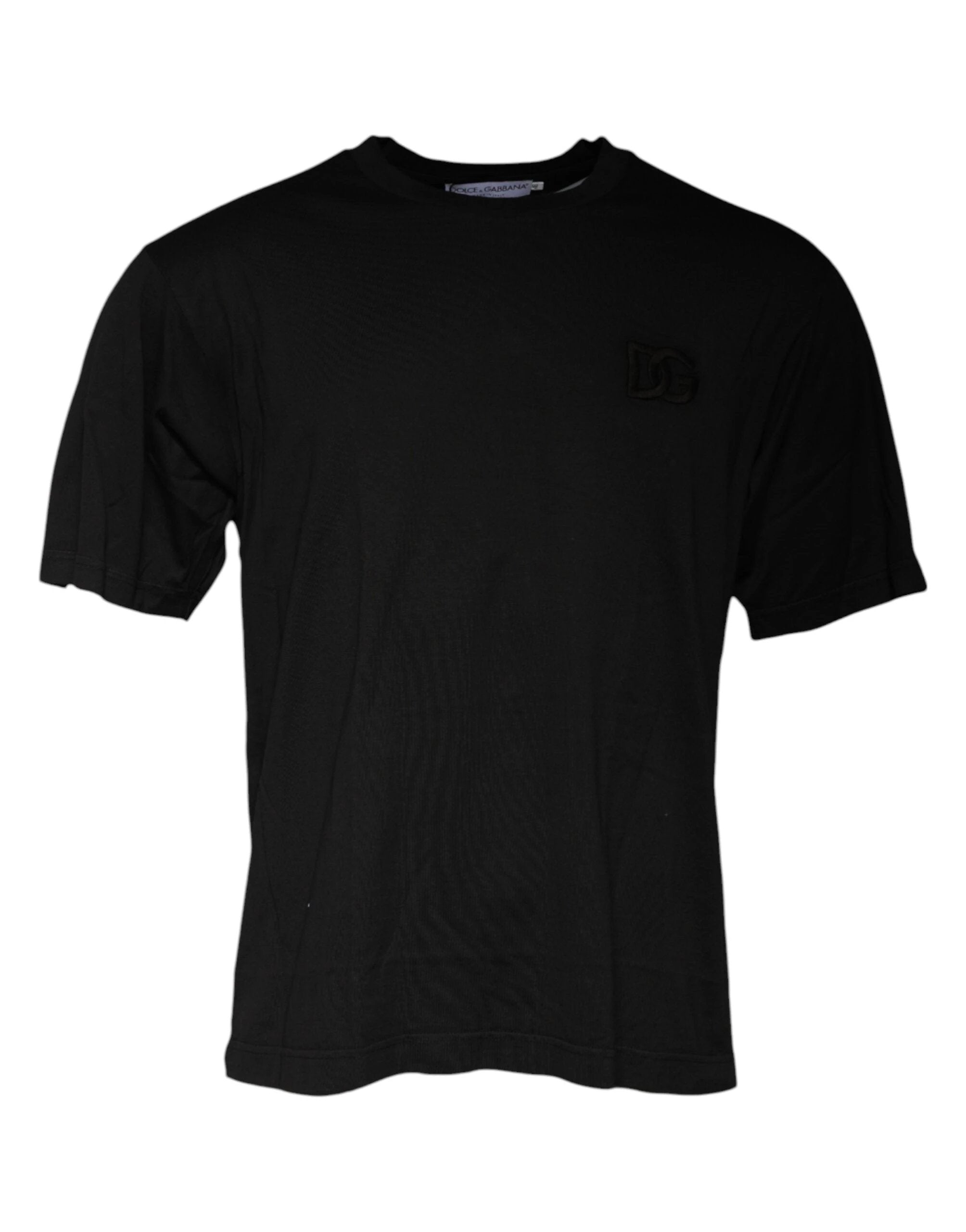 Dolce & Gabbana Black Cotton Crew Neck Short Sleeves T-shirt by Dolce & Gabbana
