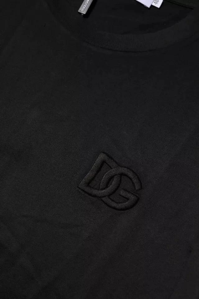 Dolce & Gabbana Black Cotton Crew Neck Short Sleeves T-shirt by Dolce & Gabbana