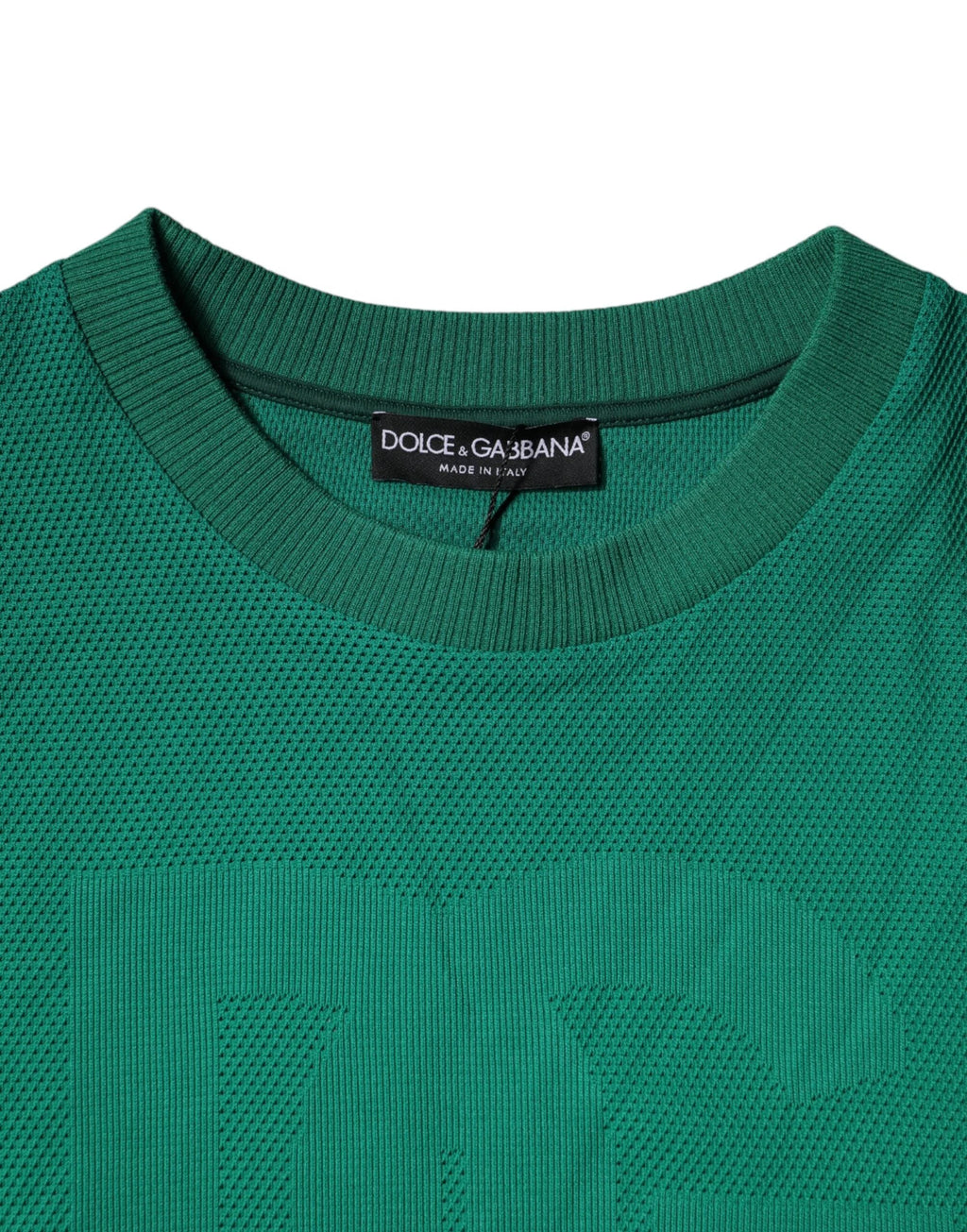 Dolce & Gabbana Green Logo Nylon Crew Neck Pullover Sweater by Dolce & Gabbana