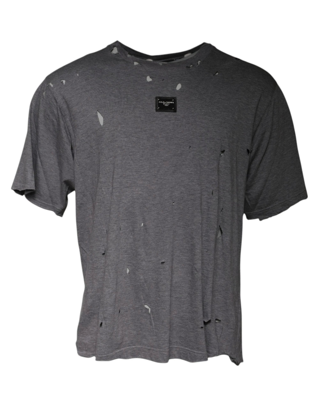 Dolce & Gabbana Gray Logo Crew Neck Short Sleeves T-shirt by Dolce & Gabbana