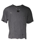 Dolce & Gabbana Gray Logo Crew Neck Short Sleeves T-shirt by Dolce & Gabbana