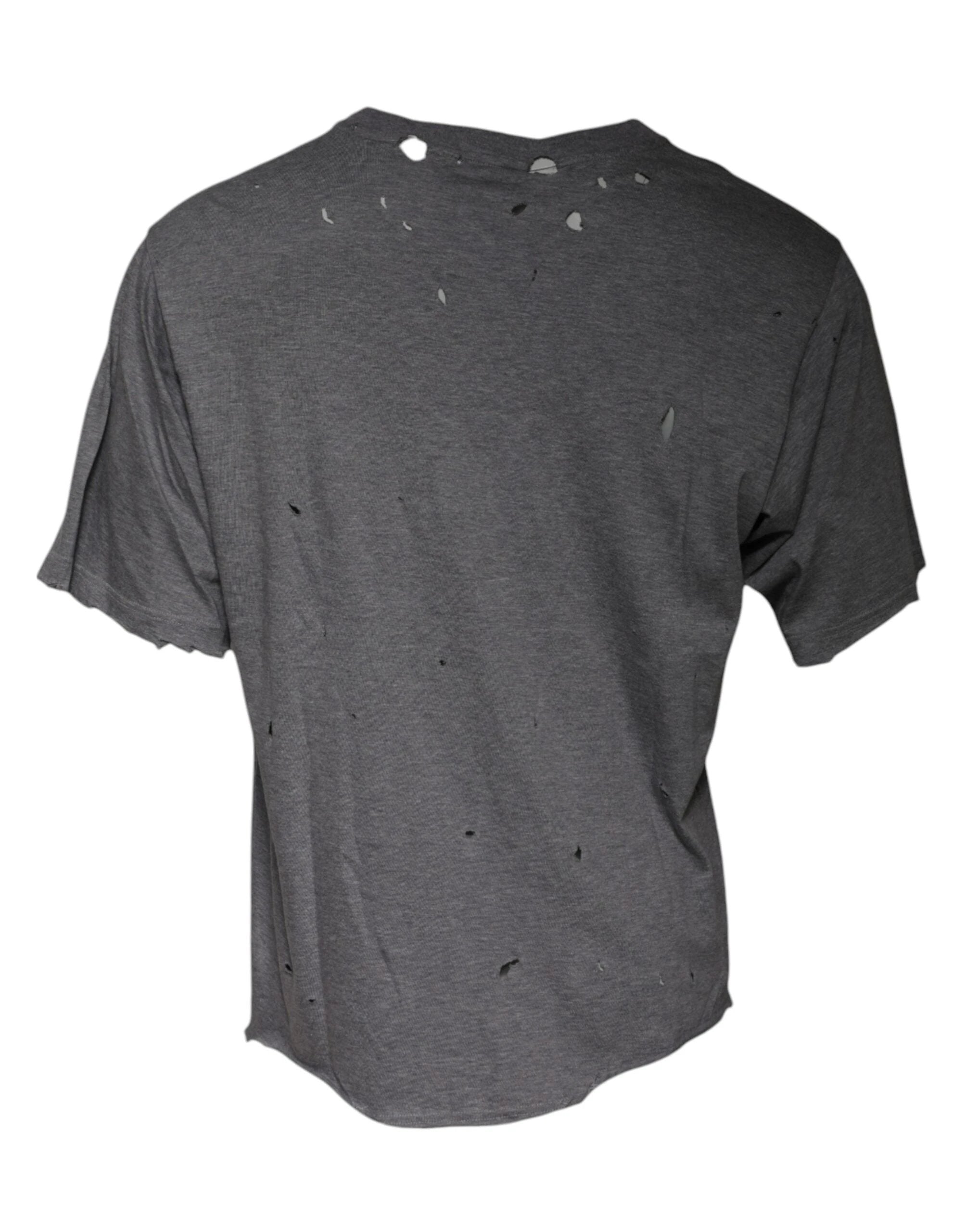 Dolce & Gabbana Gray Logo Crew Neck Short Sleeves T-shirt by Dolce & Gabbana
