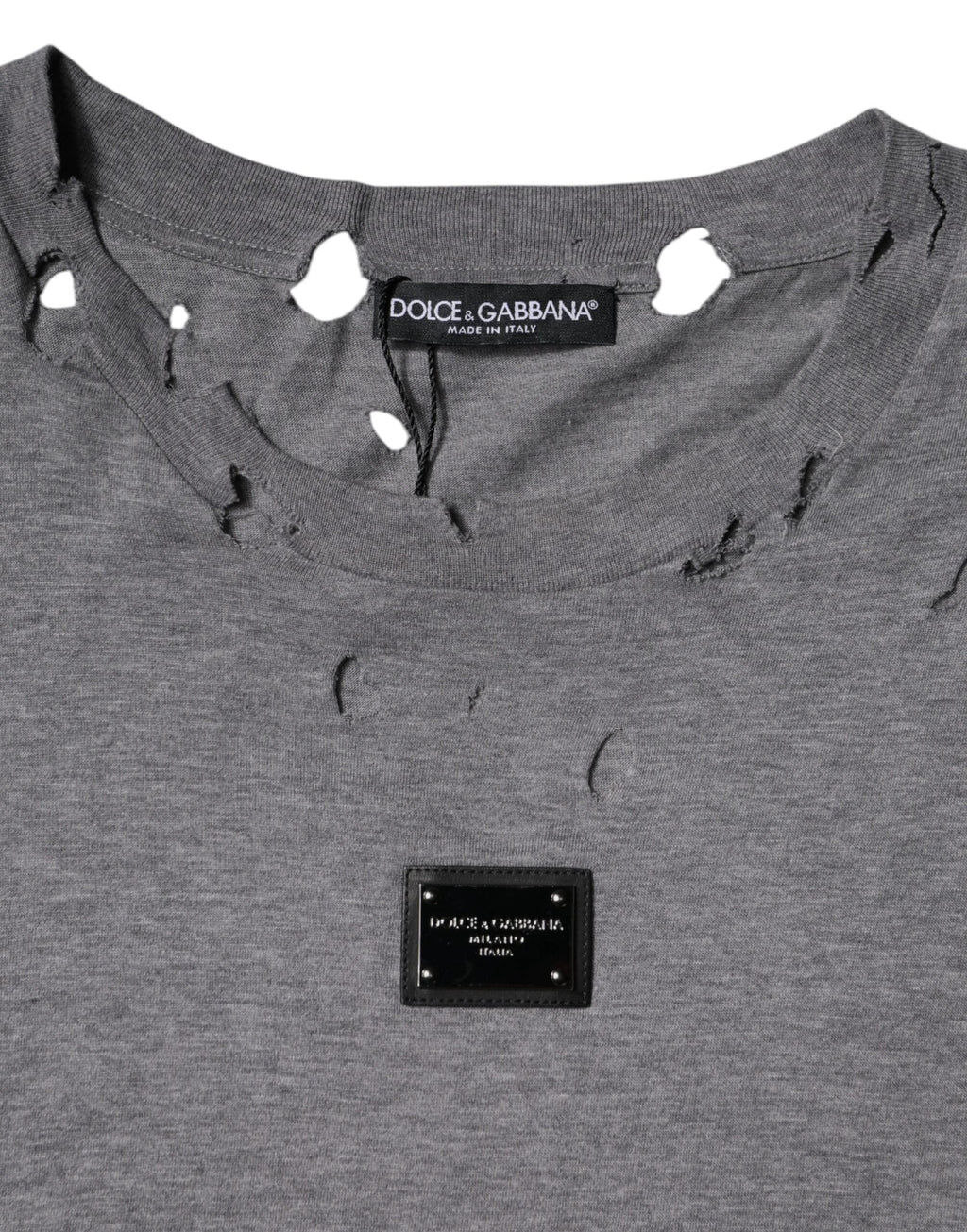 Dolce & Gabbana Gray Logo Crew Neck Short Sleeves T-shirt by Dolce & Gabbana