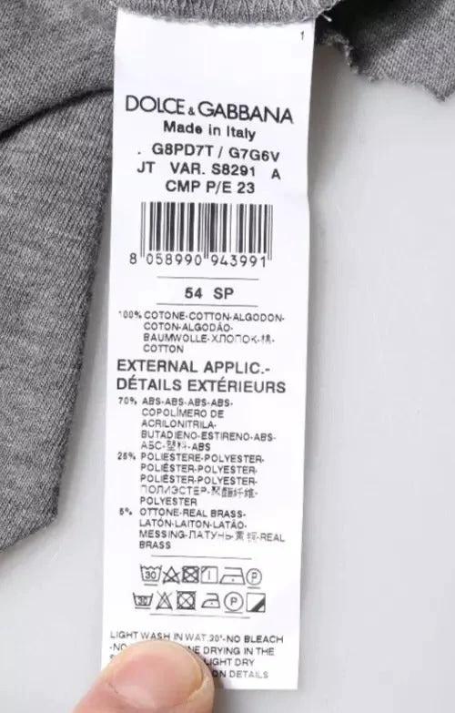 Dolce & Gabbana Gray Logo Crew Neck Short Sleeves T-shirt by Dolce & Gabbana