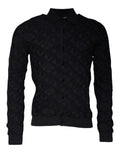 Dolce & Gabbana Black Silk Crew Neck Men Cardigan Sweater by Dolce & Gabbana