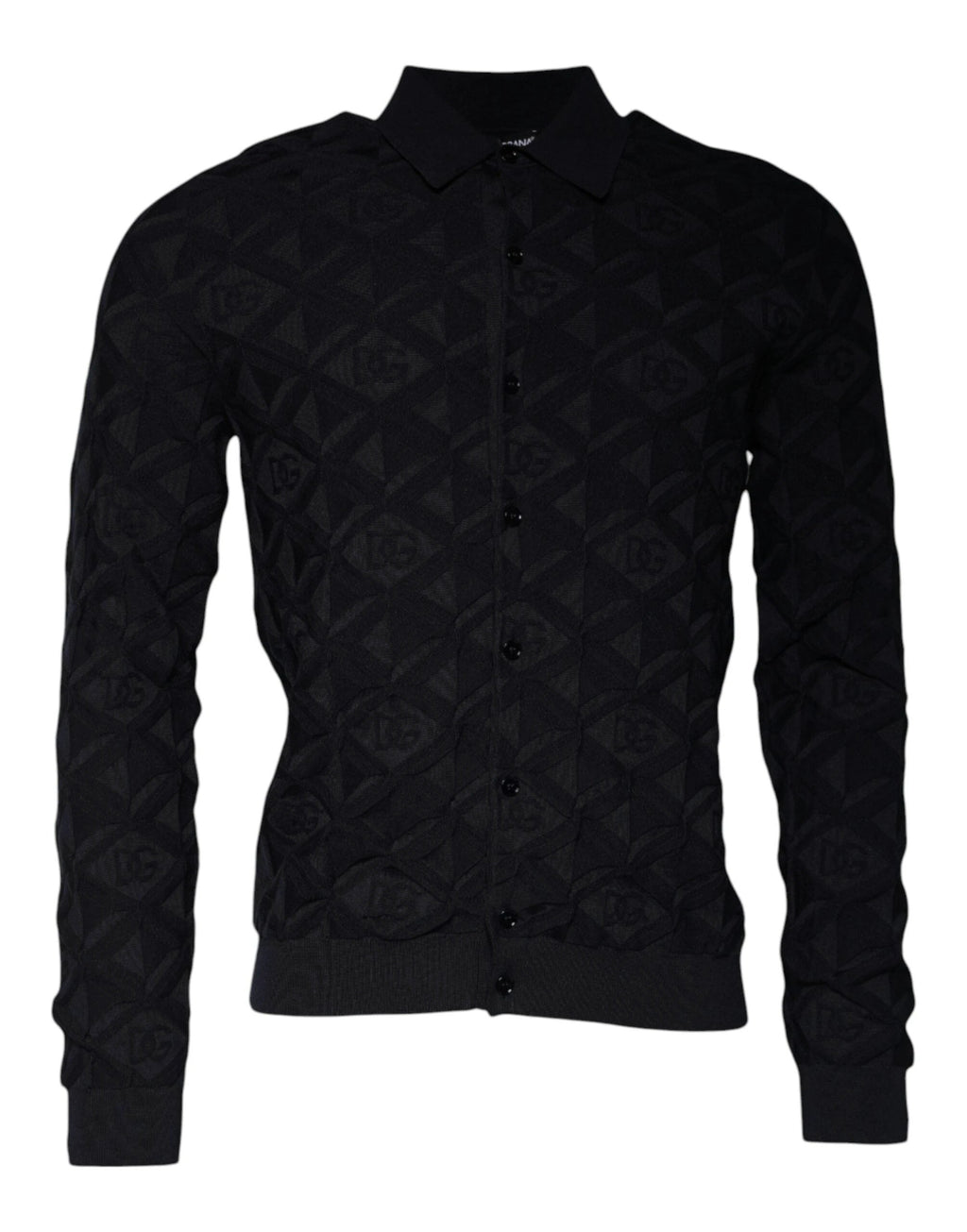 Dolce & Gabbana Black Silk Crew Neck Men Cardigan Sweater by Dolce & Gabbana