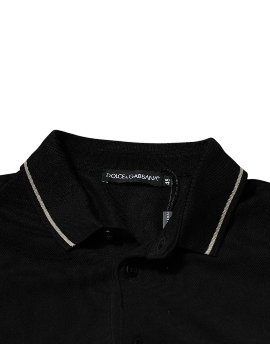 Dolce & Gabbana Black White Cotton Short Sleeves Polo T-shirt by Dolce & Gabbana