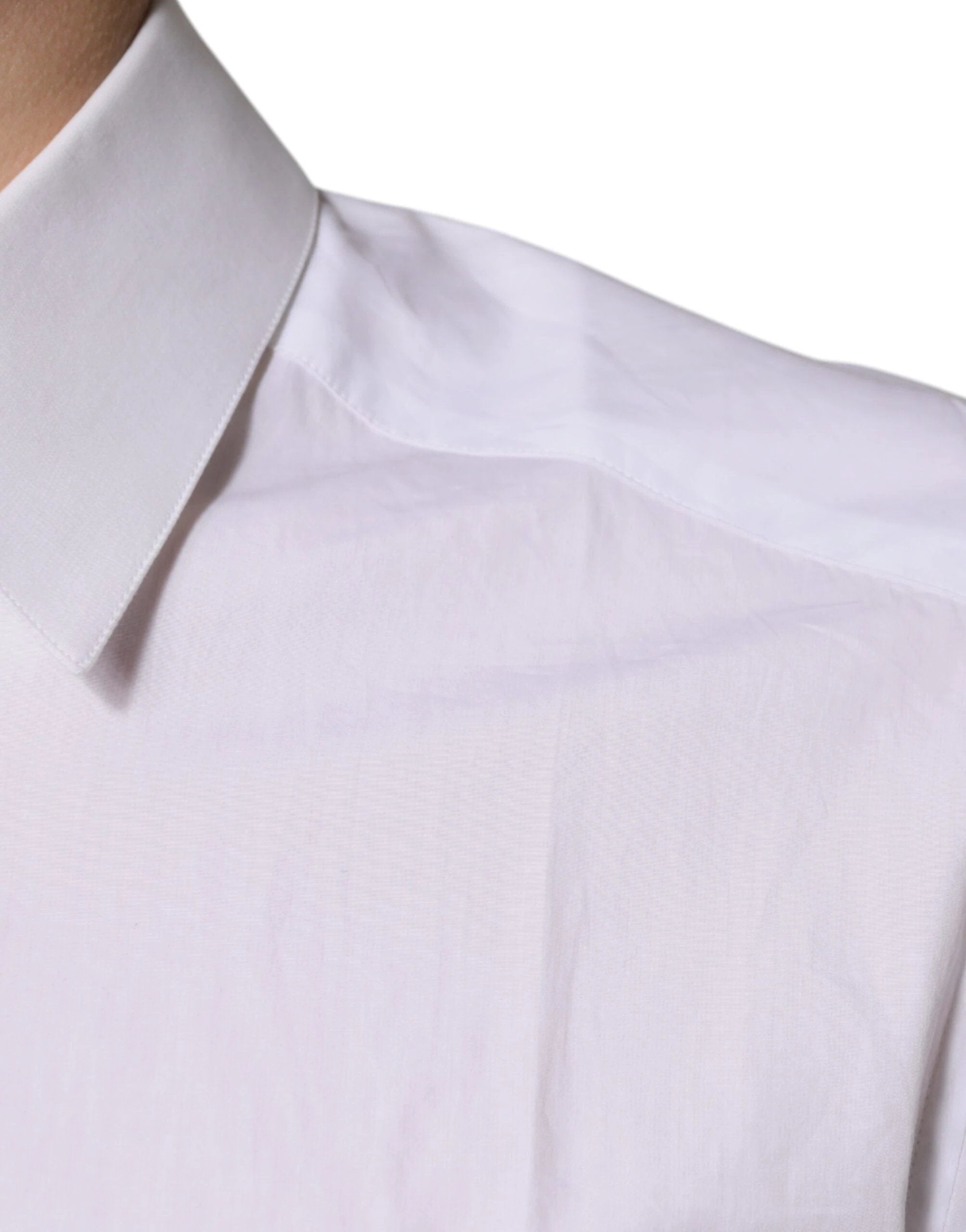 Dolce & Gabbana White Cotton Long Sleeves GOLD Dress Shirt by Dolce & Gabbana
