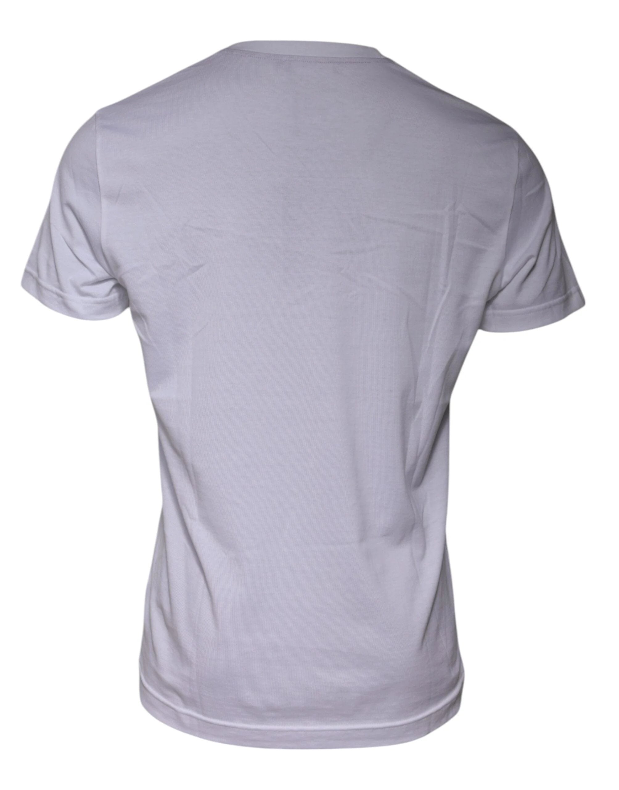Dolce & Gabbana White Logo Print Cotton Crew Neck T-shirt by Dolce & Gabbana
