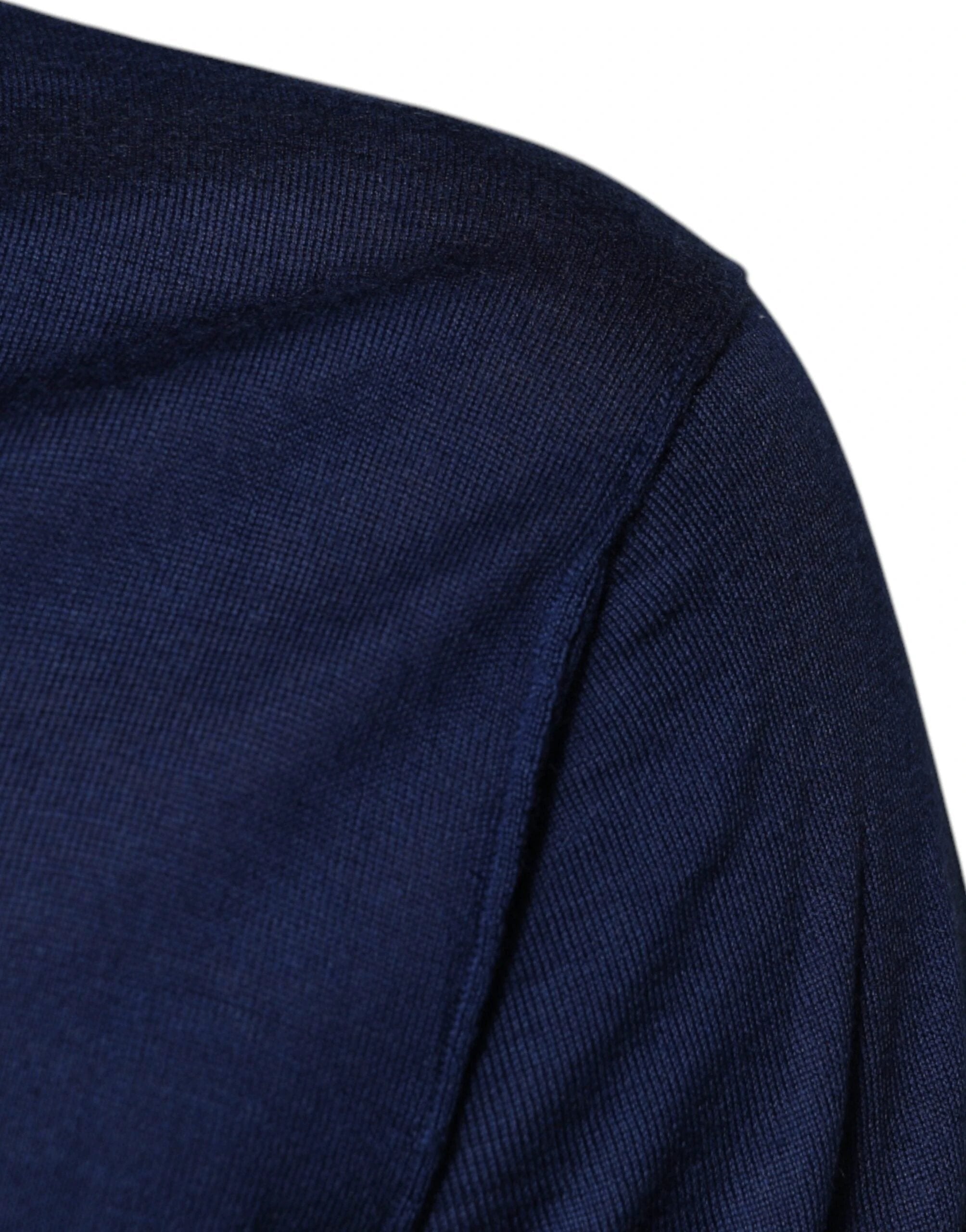 Dolce & Gabbana Navy Blue Cashmere V-neck Pullover Sweater by Dolce & Gabbana