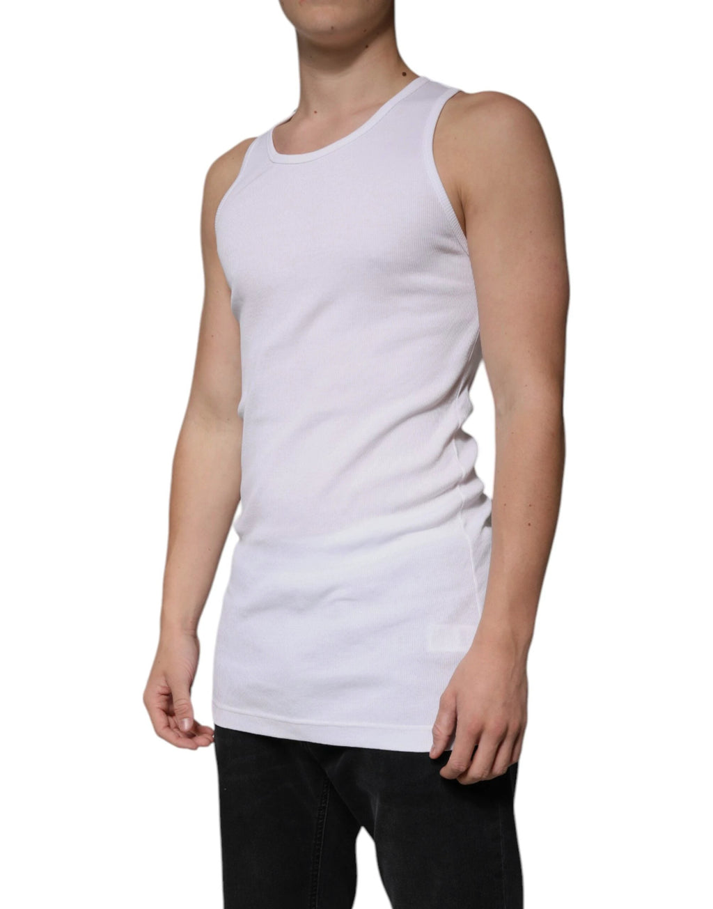 Dolce & Gabbana White Cotton Sleeveless Round Neck Tank T-shirt by Dolce & Gabbana