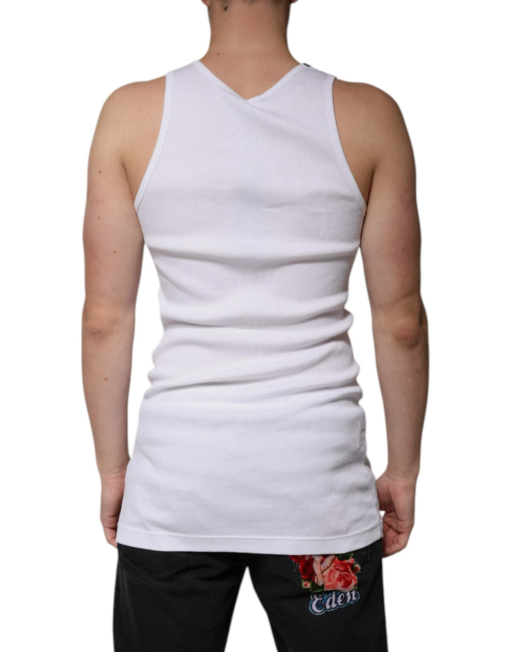 Dolce & Gabbana White Cotton Sleeveless Round Neck Tank T-shirt by Dolce & Gabbana