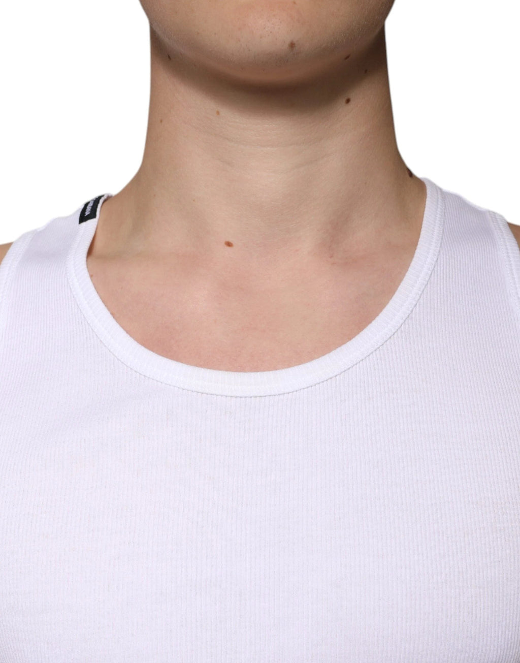 Dolce & Gabbana White Cotton Sleeveless Round Neck Tank T-shirt by Dolce & Gabbana