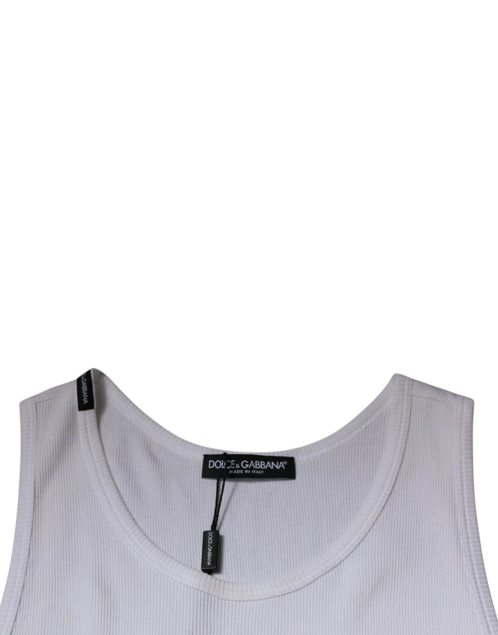 Dolce & Gabbana White Cotton Sleeveless Round Neck Tank T-shirt by Dolce & Gabbana