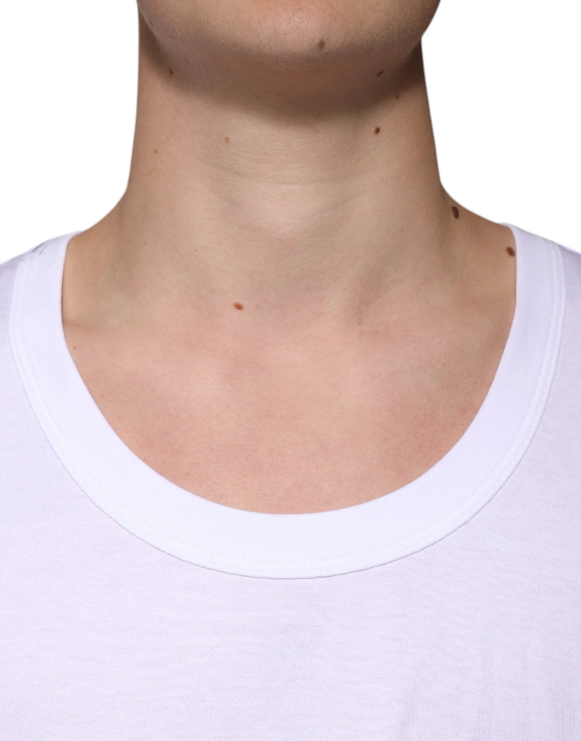 Dolce & Gabbana White Cotton Sleeveless Round Neck Tank T-shirt by Dolce & Gabbana