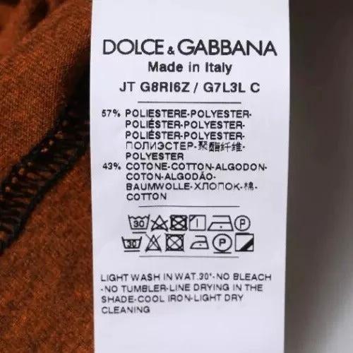 Dolce & Gabbana Brown DG Logo Polyester Crew Neck T-shirt by Dolce & Gabbana