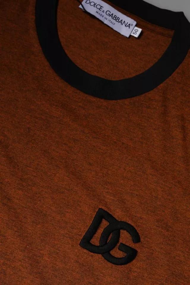 Dolce & Gabbana Brown DG Logo Polyester Crew Neck T-shirt by Dolce & Gabbana