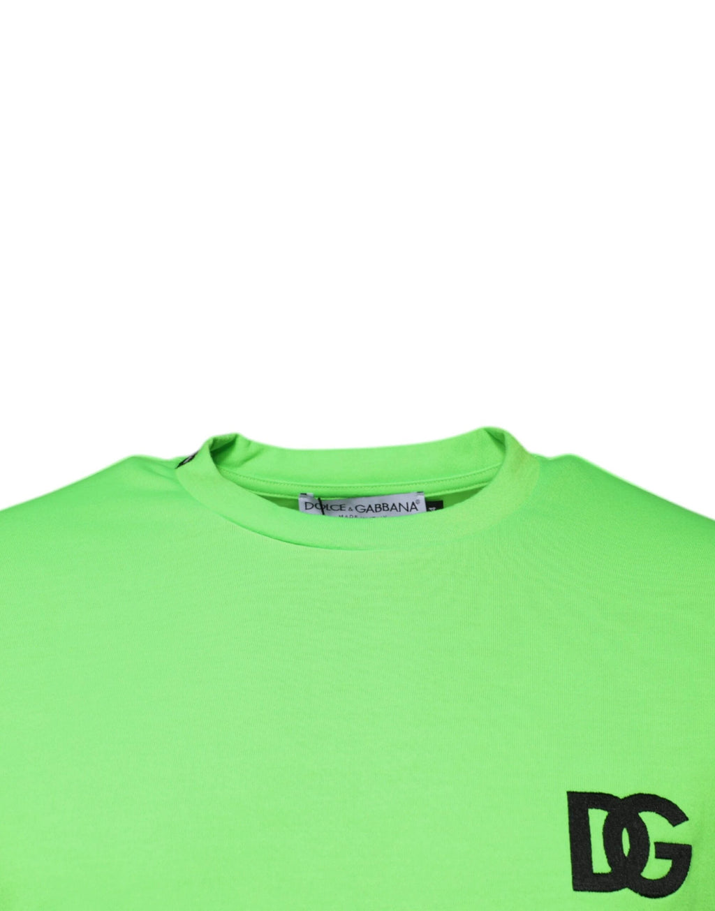 Dolce & Gabbana Green Logo Polyester Crew Neck T-shirt by Dolce & Gabbana